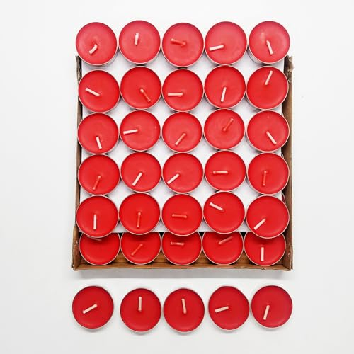 Fenglin-joy Romántico de Velas,50 Piezas Vela Sin Humo Vela Roja Romántica Velas Decorativas para Decoración de Mesa de Boda