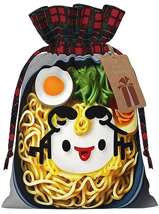 Huevera, fideos, ramen, retazos artísticos, bolsas de regalo de arpillera, bolsas de regalo de tela premium para vacaciones y celebraciones