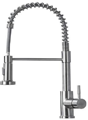 Kitchen Tap with Pull Down Sprayer, Spring Single Handle Kitchen Sink Taps Modern Brushed Nickel Pull-Out Spring Kitchen Stainless Steel Kitchen Taps for Camper Farmhouse RV Bar Kitchen Sinks