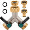 ChiuLau 2-Wege Verteiler mit 3/4 Zoll Messing Schlauchanschluss, 1/2 und 3/4 Y Wasserverteiler Verlängerter Griff um Anschluss von 2 Geräten, Separatem Schalter, Gartenschlauch Wasserhahn Adapter