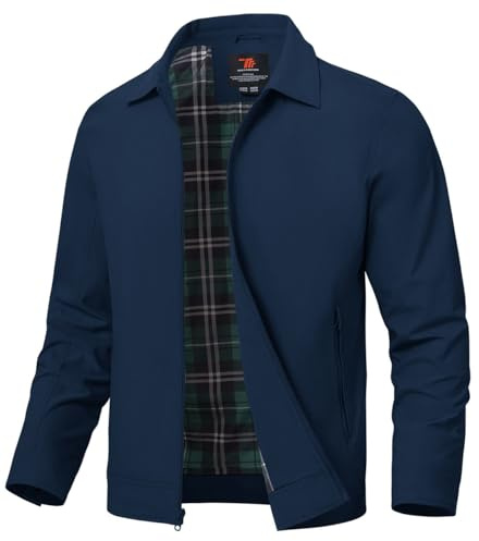 YSENTO Mens Summer Bomber Jackets Lightweight Casual Windbreaker Baseball Sports Cargo Jacket Outwear with Zip Pockets(Navy,L)