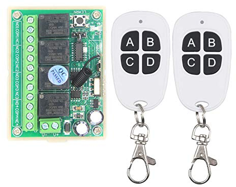 DC 12V 24V kabellose Fernbedienung Schalter 50m Entfernung der Fernbedienung mit 2-Fernbedienungen Relaisausgang NO COM NC für licht motor lampe