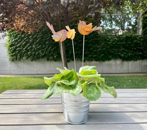3 Stück Rost Gartenstecker,Vogel Gartendeko Gartenstecker Roststecker Metall Vögel Baumstecker Rost Deko für Draußen Outdoor (Vögel)