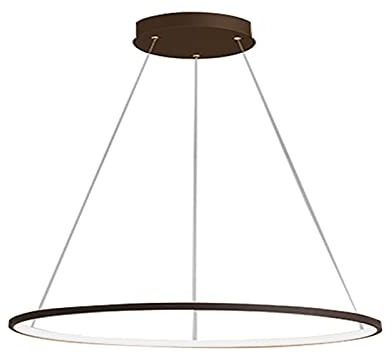 34 W Pendelleuchte Rund Ring-Design Pendel Lampe Innen Esstischlampe Hängend Dreifarbig Pendelleuchte Dimmbar Geeignet für Wohnzimmer Schlafzimmer Restaurants Flure und Hotellobbys usw (Kaffee)