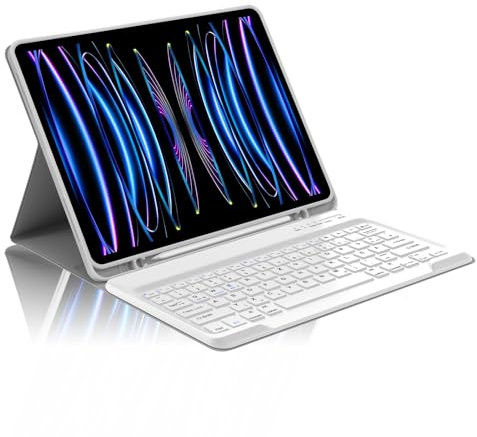 Occtingkind Funda para iPad Pro de 12,9 pulgadas con teclado, para iPad Pro de 12,9 pulgadas 3-6ª generación (2018-2022) modelos (A1980/A2435 u,a,) - Teclado Bluetooth desmontable, QWERTZ, USB-C