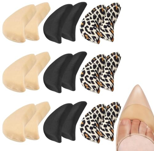 9 paia di spugne morbide regolabili per riempire le scarpe Tappi, Imbottitura della Punta, Inserti per Dita Cuscinetto per l'avampiede per scarpe per sollievo dal dolore ai piedi