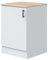 Módulo Inferior Cocina Kira Moderno 1 Puerta Blanco Brillo y Roble Canadian 60x90x60 cm