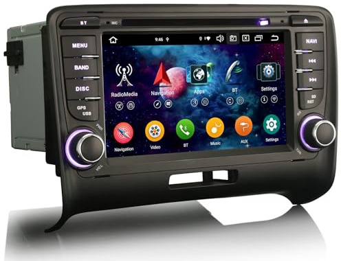 7 Zoll 8 Kern 4G+64G Android 16 Autoradio für Audi TT MK2 8J 2006-2014 2 Din Carplay Android Auto Bluetooth WiFi A2DP DAB+IPS DSP Canbus Navigation Lenkradsteuerung