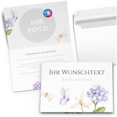 10 PERSONALISIERTE Einladungskarten für Geburtstag Hochzeit Kommunion Konfirmation Jugendweihe Einladung Karten mit eigenem Text und Foto 13