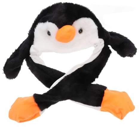 OATIPHO Tierische Mütze Mit Beweglichen Ohren Pinguin Hut Für Partys Und Winter Lustiger Cosplay-accessoire Für Erwachsene Und Süße Und Warme Kopfbedeckung Für Festlichkeiten