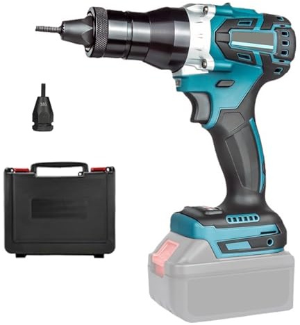 LIROPAU Akku Nietzange Kompatibel mit Makita 18V-26V Akku | Bürstenloses Elektrisches Nietwerkzeug mit Zwei Modi mit Nietzugkopf M6 (ohne Akku, ohne Ladegerät)