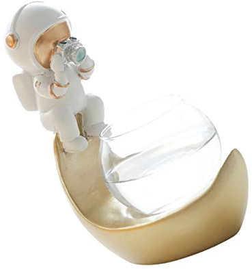 BESPORTBLE Astronauten-Design Glas Hydrokultur Vase Wasserpflanzbehälter Pflanzenvase Für Home Büro Zimmerdekoration Blumenhalter
