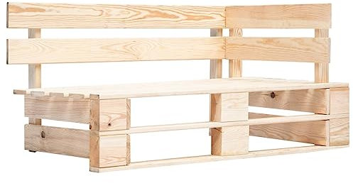Myheimly Holz Gartenbank für den Innen- und Außenbereich Eckbank Holzbank Sitzbank Parkbank Bank Garten Palettenbank Palettenmöbel Gartenmöbel,Hellbraun