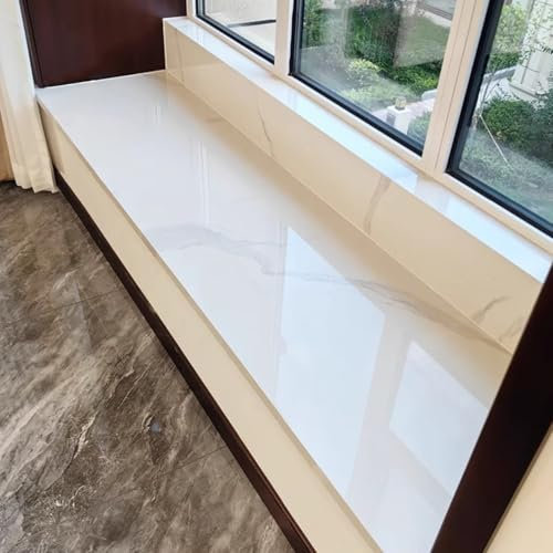 Protection de rebord de fenêtre en forme de L personnalisée - Planchette lisse pour balcon et cuisine - Protection durable pour rebord de fenêtre (170 cm x 30 cm)