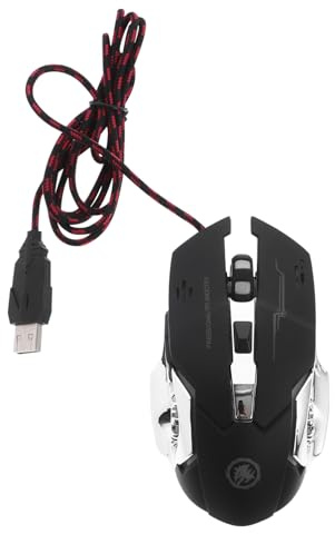Yardenfun Souris USB Filaire pour Gamer Pc Ergonomique Lumière LED Colorée, Plastic Abs Solide, Gaming Compétitif Bureau Et Ordinateur Portable, Confortable Et Stable, Design 6d X9