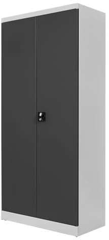 ADB Schubladenschrank 2x20 PLUS, Metallschrank, Werkstattschrank, stabil, abschließbar, 40 Schubladen für Büro, Werkstatt, Lager - RAL7035/7016 vormontiert