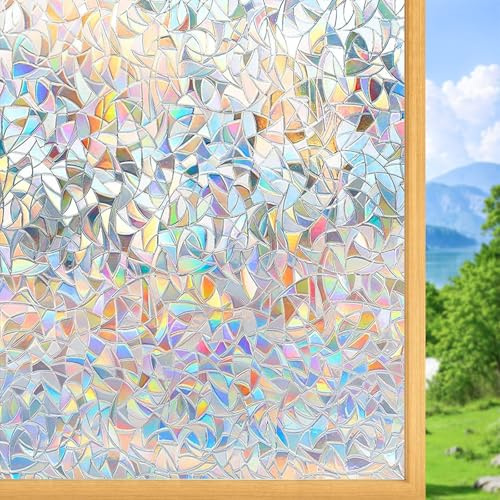 Vinilos para Cristales Opaco 45 x 160 cm Efecto Esmerilado, Anti-UV, Privacidad Total, Fácil de Instalar Vinilo Cristal para Ventanas para Baño Cocina Oficina, Luna Creciente