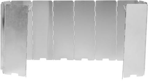 Toyvian Parabrisas Plegable para Estufa de Camping de Aleación de Aluminio Protector contra Viento Portátil con Placas y Bolsa de Transporte para Senderismo y Mochilero al Aire