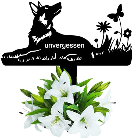 Wondramble Pierre tombale chien pour l'extérieur, décoration funéraire pour chien, résistante aux intempéries, piquet de jardin, plaque commémorative 25 cm