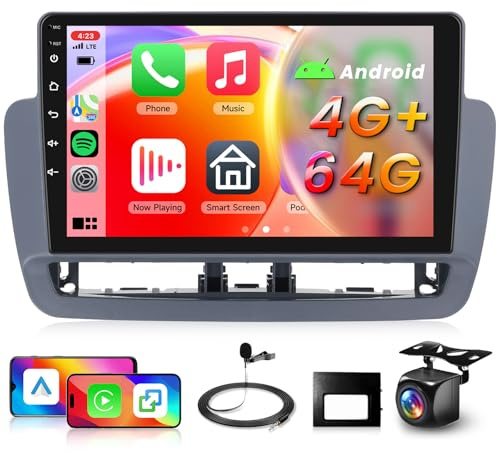 4G+64G Car Radio Stereo for Seat Ibiza 2012-2015, Hodozzy 9 1280P IPS Touchscreen Radio with DSP/32EQ Wireless Carplay Android Auto Bluetooth 5.0 GPS WiFi SWC FM Mirrorlink Backup Camera