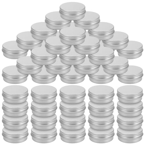TAICHEUT 50 barattoli di latta in alluminio da 30 ml con coperchi a vite, contenitori rotondi vuoti in metallo per artigianato fai da te, crema, candele, balsamo per le labbra, contenitori da viaggio