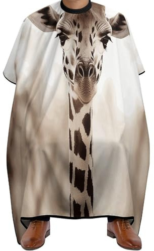 FodPand Giraffe Barber Cape Waterproof Salon Cutting Apron Professional Large Hair Barber Aprons Hair Cutting Capes with Adjustable Snap Closure for Barber Shop Home