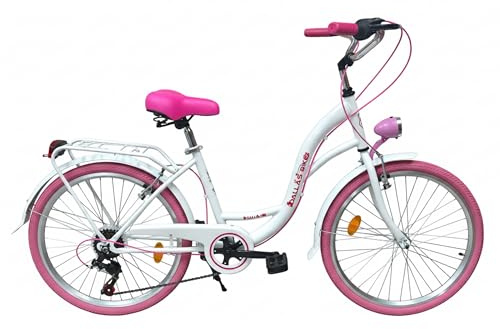 Fahrrad 24 Zoll - Sicheres Kinderfahrrad - mit 6-Gang Shimano Schaltung - Robustes Cityrad für Mädchen für Alltag und Freizeit - Dallas City Junior