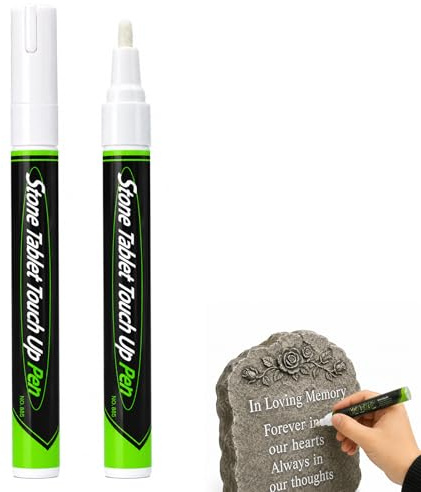 Rotuladores de Pintura al óleo para la Reparación de Lápidas, Blanco | Marcador permanente, para restaurar inscripciones desgastadas en lápidas, monumentos conmemorativos y superficies metálicas