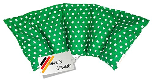 Cojín de huesos de cereza/Almohada relajante – Almohada para calentar en microondas (Resistente al calor) // 5 divisiones //disponible en 18 colores! (Para frío o calor) (verde)