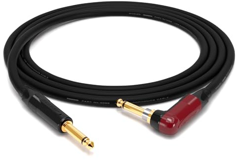 enoaudio Mogami 3368 Professionel Gitarre Bass Kabel Instrument | Neutrik Gold Silent Switch TS winkelklinke - TS klinke | HiFi, 3,0 m