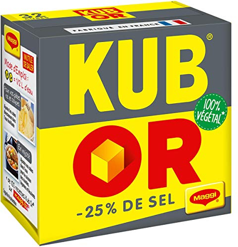 Maggi KUB OR Bouillon 25% de sel 32 cubes 121,6g