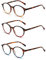 JM 3 Pack Vintage Runden Lesebrille Federscharnier Gläser für Leser Damen Herren +0.5 Mischfarbe