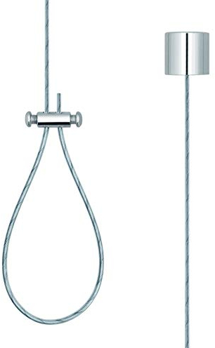 Libaro Deckenhalter für Duschstangen – Deckenabhängung 1,50 m aus Messing & Edelstahl rostfrei – individuell kürzbar, inkl. Schrauben & Dübel – chrom glänzend Duschvorhangstangen