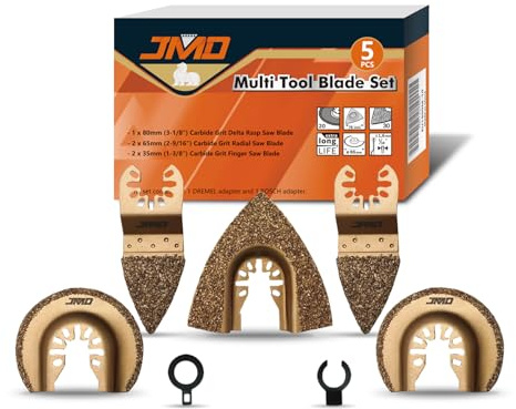 JMD 5 Pièces Lames de Scie Oscillante en Carbure Multi-outils pour la Coupe de Carreaux, Accessoires Multi-outils pour Polir le Meulage de Grains de Ciment