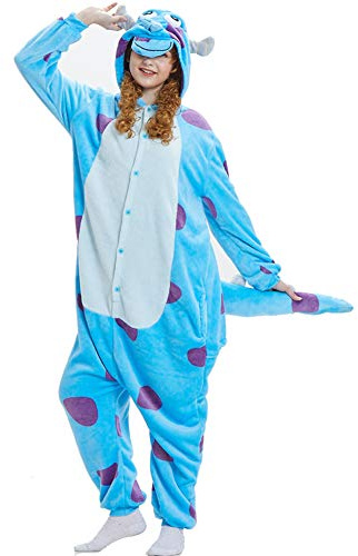 ALANTOP Pijamas de Animales de una Pieza para Adultos, Disfraces de Halloween de Animales, Cosplay, Ropa de Dormir de Navidad, Traje para Mujeres y Hombres