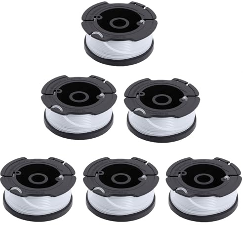 Poweka A6481 trimmer Spool Compatible with Black Decker Reflex Strimmer Spool Line Replace A6485 ST5530-GB GLC3630L20-GB STC1820PC-GB BESTA530-GB BESTA525-GB - Pack of 6