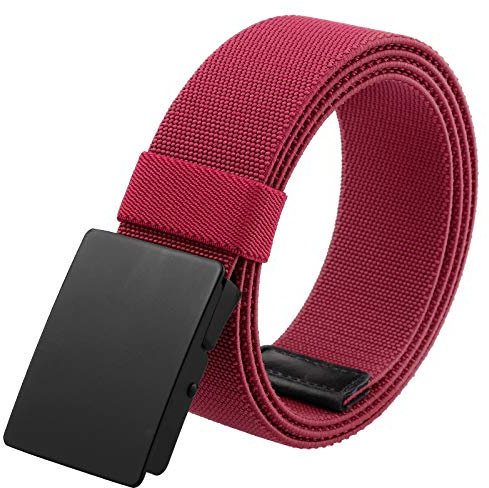 KYEYGWO Herren Elastischer Gürtel mit Metallschnalle, Einstellbare Stoffgürtel Stretch Nylon Gürtels Tactical Freizeitgürtel Männer Arbeitsgürtel für Outdoor