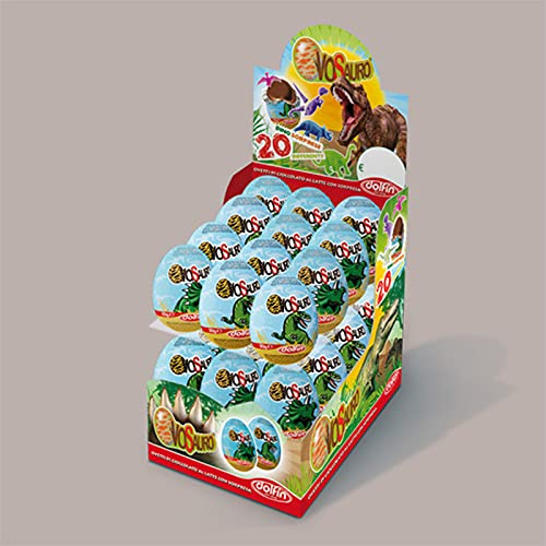 Ovosauro Ovetto Ovino al Cioccolato al Latte da 20g con Sorpresa Bambino Lucgel, 24 pezzi