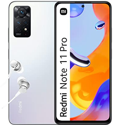 Xiaomi Redmi Note 11 Pro - Smartphone 6+64GB, Écran 6.67” 120Hz FHD+ AMOLED, Processeur MediaTek Helio G86, Batterie 5000mAh, Blanc Glacier (Version Française + 2 Ans de Garantie)