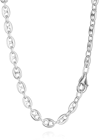 NKlaus 50cm Kaffeebohnenkette 925 Silber elegante Halskette Breite: 4,4mm Collier 12,3g schwer 10062