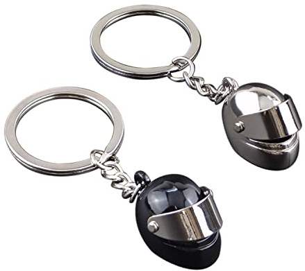 Bezeichnung: Kreativer Metall-Anhänger für Kopfhörer, 2 Stück, Mini-3D-Helm-Design, Dekoration für Unisex, Silber, 8cm x 3cm x 1.8cm