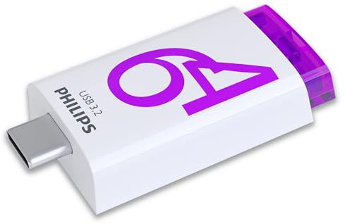 Philips Click Edition USB-C Stick USB 3.2 Gen 1 USB Flash Drive 64 GB para PC, portátil, Smartphone, Tableta con Puerto USB-C, Velocidad de Lectura de hasta 120 MB/s, 64 GB