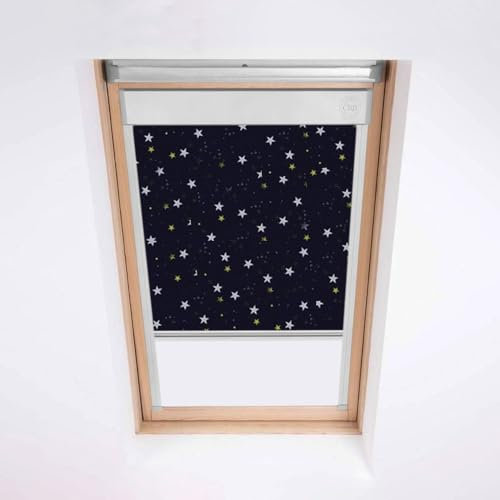 Skylight Blinds Optilight Dachfenster – Verdunkelungsrollo – silberner Aluminiumrahmen (Nightfall, 78/98)