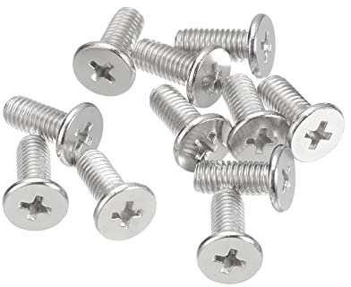 uxcell M5-0.8 x 12mm 20Pcs Flat Round Head Screws 304 Stainless Steel Phillips Drive Machine Screws Hardware Fastener for Furniture Connection