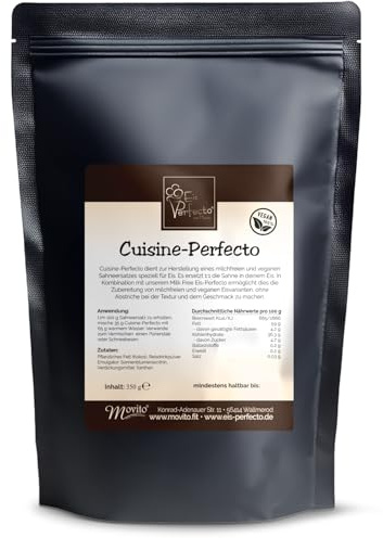 Cuisine-Perfecto dein Sahneersatz für milchfreies & veganes selbstgemachtes Eis│ Nur natürliche Zutaten – keine Chemie│ Perfekt für cremiges, leckeres Speiseeis│ Inhalt 350 g