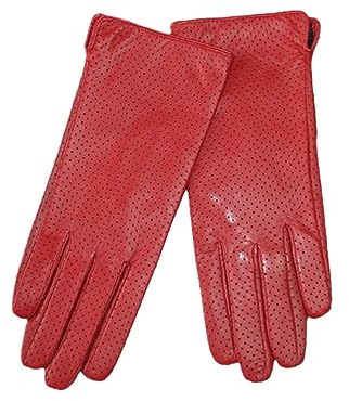 Wvapzxx Damen-Handschuhe Aus Schaffell, Vollmaschiges Design, Kühle, Atmungsaktive Fahrhandschuhe Aus Leder Mit Seidenfutter