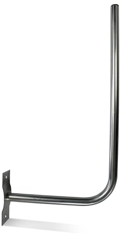 DOJA Barcelona | Fixation Antenne | Pack 1 | Mat Parabole Mural en L | Ø25mm | 30X58cm | Suport Antenne En Acier | Accessoires De Fixation | Pour Support Mural TV, Mat Parabole Satellite, Mat Antenne