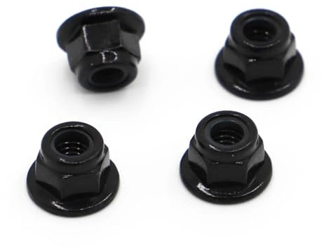 ANNBCDL 10 Stück M3 M4 M5 M6 M8 Schwarzer Kohlenstoffstahl Sechskantflansch Nyloneinsatz Kontermutter Selbstsichernde Nylock-Kontermutter(Size:M8 10pcs)