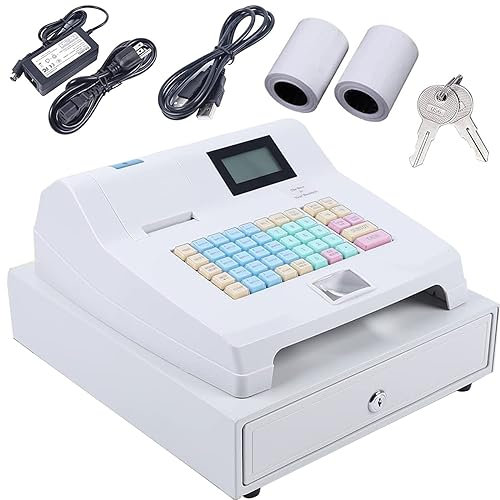Registrierkasse, elektronische Registrierkasse, Digitale POS-Registrierkasse mit 48 Tasten, LED-Anzeige für Geschäftsrestaurants/Geschäfte