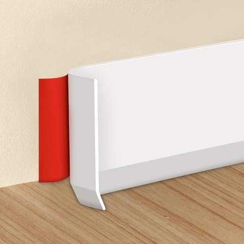 Storystore Flexible Skirting Board Trim Vinyl Self Adhesive Skirting Board 10cm x 3m Baseboard Trim for Floor Wall Kitchen and Bathroom (White)